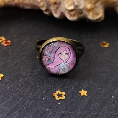 Bague fillette mauve