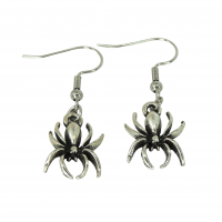 Boucles d oreilles araignee theme halloween breloque couleur argentee 6 photoroom