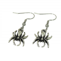 Boucles d oreilles araignee theme halloween breloque couleur argentee 7 photoroom