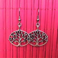 Boucles d oreilles arbre de vie argente ovale 2 