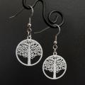 Boucles d oreilles arbre de vie blanc 4