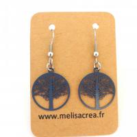 Boucles d oreilles arbre de vie bleu 4