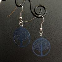 Boucles d oreilles arbre de vie bleu 6