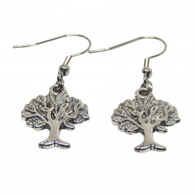 Boucles d oreilles arbre de vie breloque couleur argent 8 photoroom