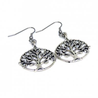 Boucles d oreilles arbre de vie cercle