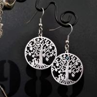 Boucles d oreilles arbre de vie chats argente 6 