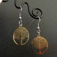 Boucles d oreilles arbre de vie dore 4