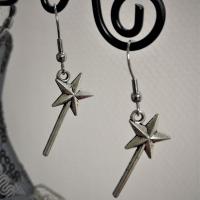 Boucles d oreilles baguettes magiques argente 5 