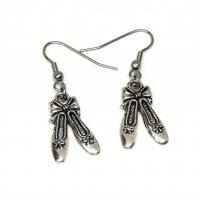 Boucles d oreilles ballerine recto verso argente danseuse chausson de danse