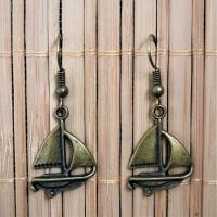 Boucles d oreilles bateau bronze 13 