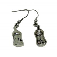 Boucles d oreilles biberon couleur argentee enfance maternite dos creux 4 