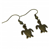 Boucles d oreilles breloque tortue theme marin mer vacances breloque couleur bronze 6 photoroom