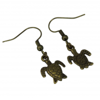 Boucles d oreilles breloque tortue theme marin mer vacances breloque couleur bronze 7 photoroom