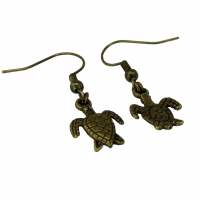 Boucles d oreilles breloque tortue theme marin mer vacances breloque couleur bronze 8 photoroom