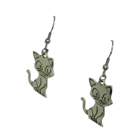 Boucles d oreilles chat assis breloque argentee 5 