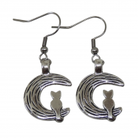Boucles d oreilles chat sur la lune couleur argentee 2 photoroom