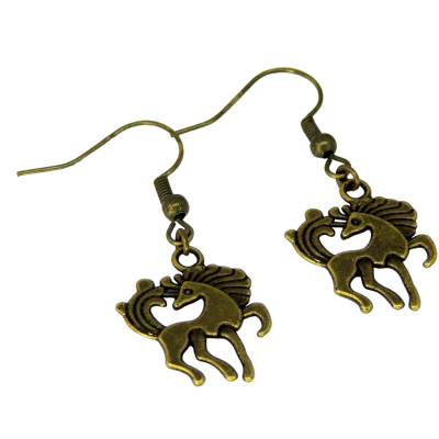 Boucles d oreilles cheval breloque couleur bronze en laiton 7 photoroom