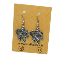 Boucles d oreilles cheval couleur argente 6 