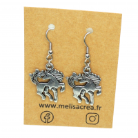 Boucles d oreilles cheval couleur argente 7 