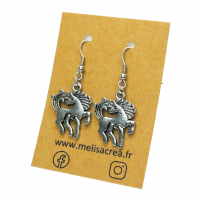 Boucles d oreilles cheval couleur argente 8 