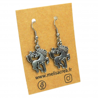 Boucles d oreilles cheval couleur argente 9 