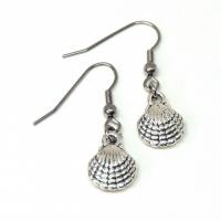 Boucles d oreilles coquillage argente recto verso crustace