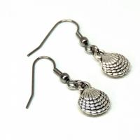Boucles d oreilles coquillage argente recto verso la petite sirene