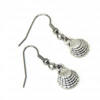 Boucles d oreilles coquillage argente recto verso