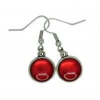 Boucles d oreilles crochet en acier inoxydable cabochon en resine rouge cabochon en verre ancre 16 