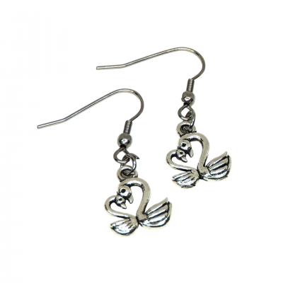 Boucles d oreilles cygnes recto verso couleur argentee romantique 1 