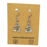 Boucles d oreilles cygnes recto verso couleur argentee romantique 3 