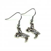 Boucles d oreilles cygogne recto verso
