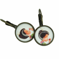 Boucles d oreilles de style dormeuse fille avec coquelicot tulipe 5 