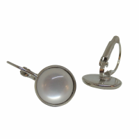 Boucles d oreilles dormeuse cabochon blanc uni argente 4 photoroom