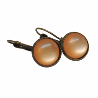 Boucles d oreilles dormeuse cabochon saumon uni en bronze 2 photoroom