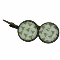 Boucles d oreilles dormeuse en laiton couleur bronze triangle vert 1 