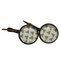 Boucles d oreilles dormeuse en laiton couleur bronze triangle vert 5 