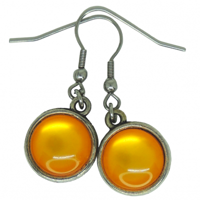 Boucles d oreilles double cabochon cabochon en resine orange cabochon en verre hiboux chouette 5 1 