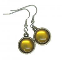 Boucles d oreilles double face cabochon en resine marron kaki double face 4 