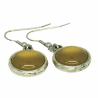 Boucles d oreilles double face cabochon en resine marron kaki double face 5 