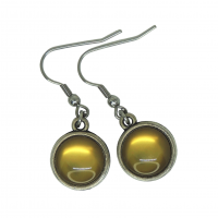 Boucles d oreilles double face cabochon en resine marron kaki double face 6 