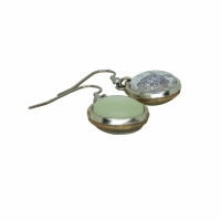 Boucles d oreilles double face cabochon en resine vert et en verre tortue crochet en acier inoxydable 17 