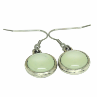 Boucles d oreilles double face cabochon en resine vert et en verre tortue crochet en acier inoxydable 8 