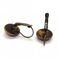 Boucles d oreilles en bronze cabochon 12 mm dos 1 
