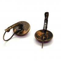 Boucles d oreilles en bronze cabochon 12 mm dos
