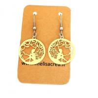 Boucles d oreilles estampe fee couleur or
