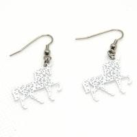 Boucles d oreilles estampe licorne blanc 2