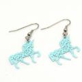 Boucles d oreilles estampe licorne bleu 2