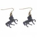 Boucles d oreilles estampe licorne gris fonce 2