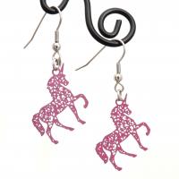 Boucles d oreilles estampe licorne violet 5